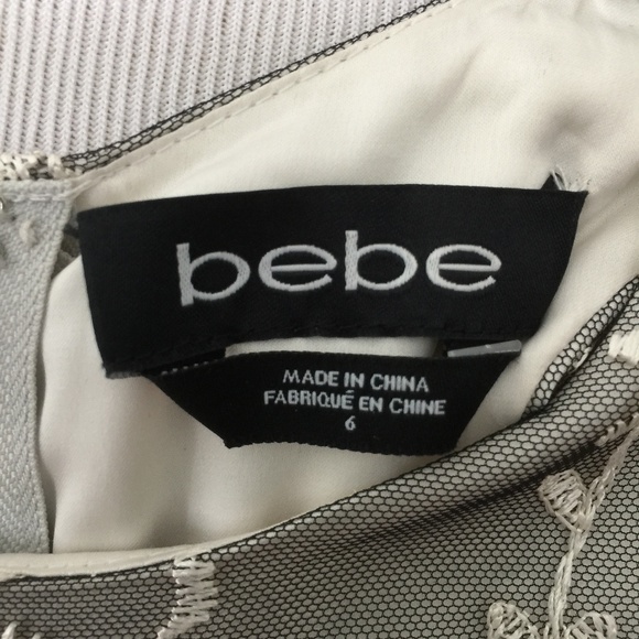 Bebe Floral Embroidered Lace Dress in Silver - Picture 7 of 7